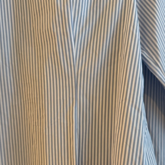 Lafayette 148 New York Blue and White Striped Shirt - Picture 14 of 16